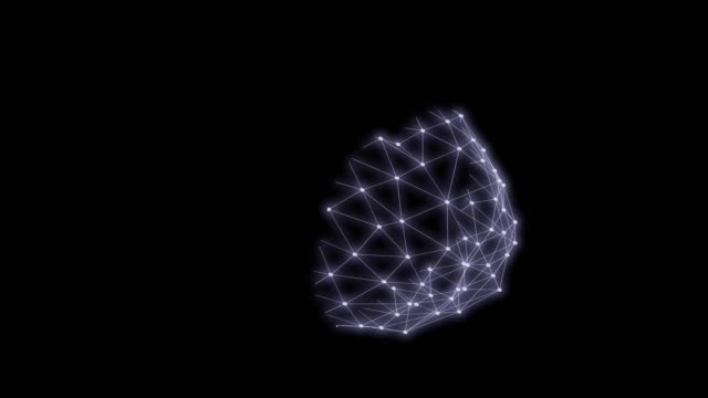 Human-brain-triangles-grid-scan-3D-rendering