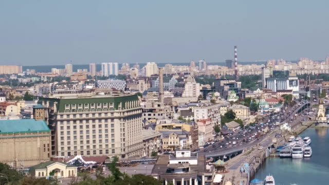 Panoramic-video-clip-views-of-the-embankment-of-the-Dnieper