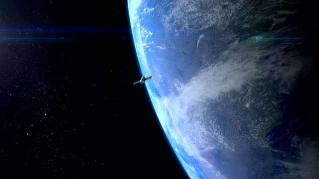Satelliten-Umkreisen-Die-Erde-ist