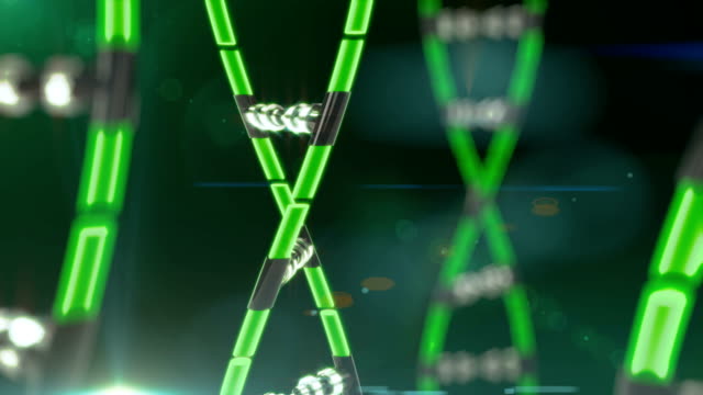 Futuristische-Tech-DNA-Strang-drehen-auf-dem-Bildschirm,-AI,-Roboter,-Cyborgs-Schöpfung