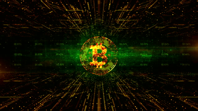 Technologie-weltweit-Netzwerkverbindungen,-Bitcoin-Kryptowährung-im-digitalen-Cyberspace