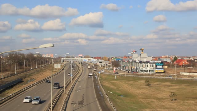 Rostov-highway-at-the-entrance-to-Krasnodar,-Russia