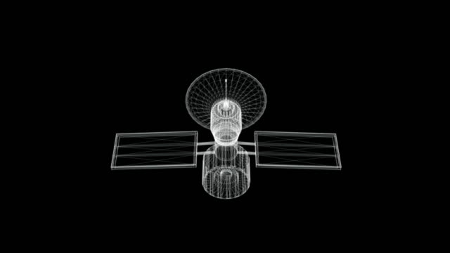 Pantalla-de-holograma-3d-de-un-satélite-espacial---bucle