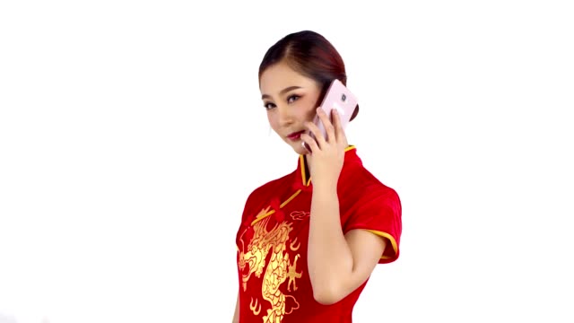 Young-Chinese-woman-talking-with-smartphone