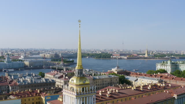 Saint-Petersburg-Admiralty-building-on-Neva-river-aerial-view