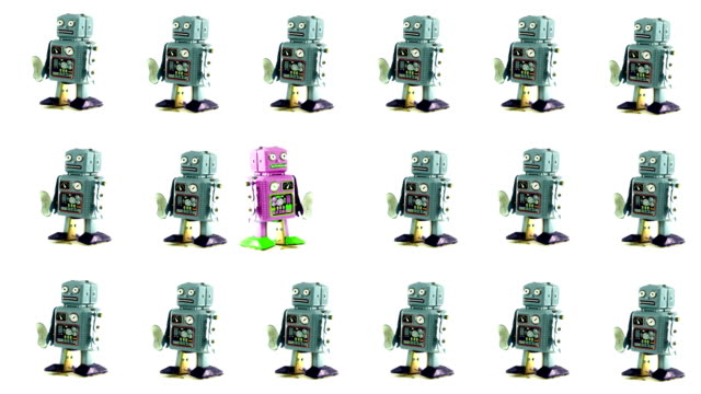 Retro-Roboter-Einzigartiges-Konzept