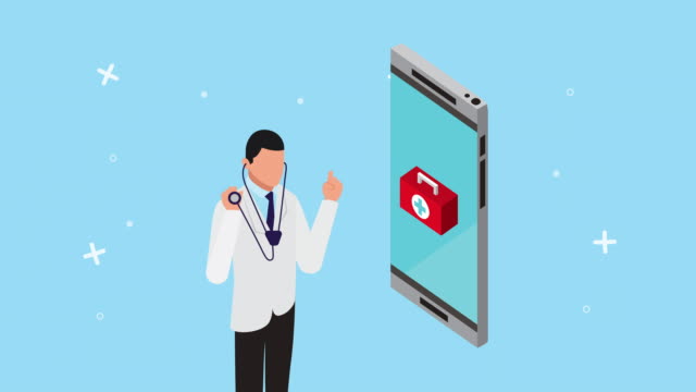 Arzt-mit-Smartphone-mit-Gesundheits-Online-Technologie