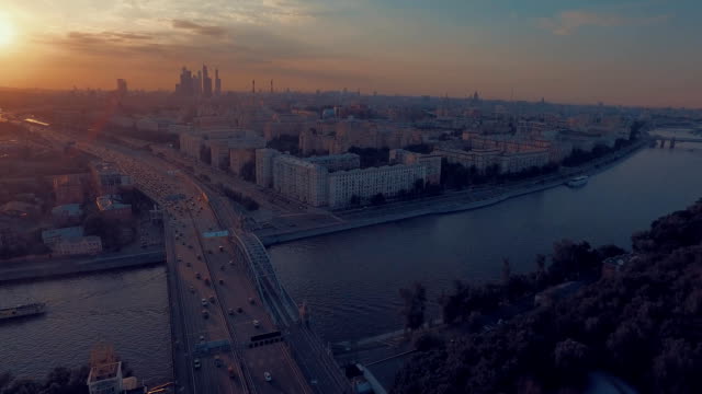 City-Aerial-View-at-Sunset