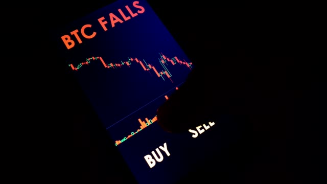 Stock-market-data-with-info-btc-falls-and-buttons-buy-and-sell.