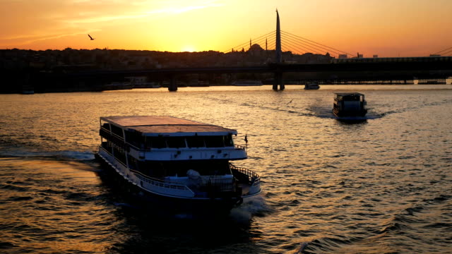 City-sunset-bridge-ferry