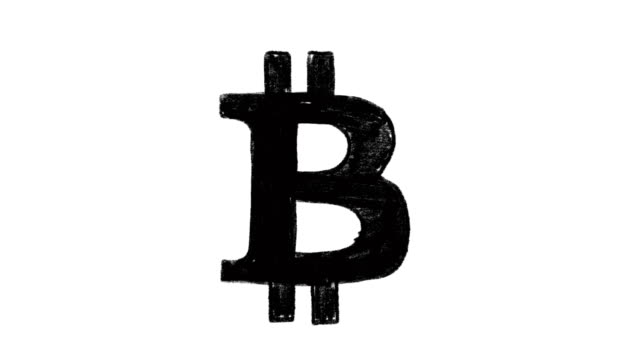 Mano-dibujada-animación-de-bitcoin-cryptocurrency-signo.-Animación-de-signo-de-moneda