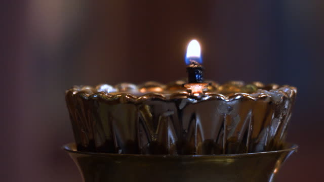 A-small-candle-in-a-Church-candlestick