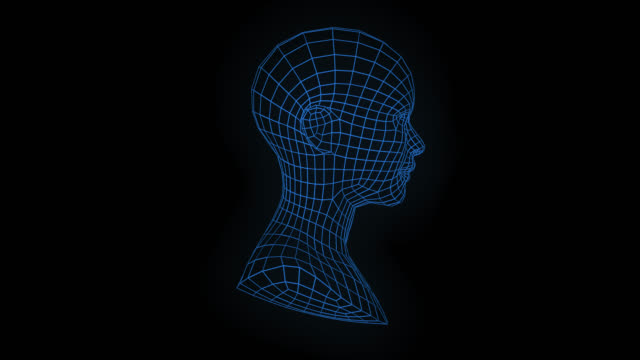 Loopable-rotating-mesh-woman-face