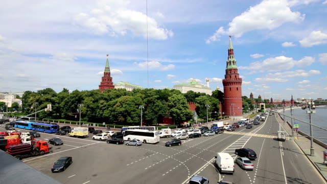 View-of-Moscow-Kremlin-on-a-sunny-day,-Russia---Moscow-architecture-and-landmark,-Moscow-cityscape