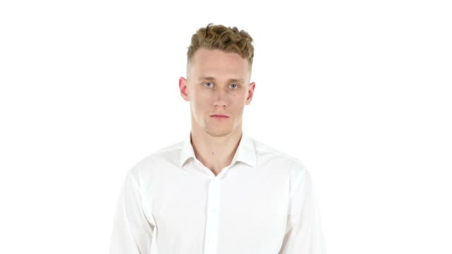 Junger-Geschäftsmann-bietet-Hilfe,-weißer-Hintergrund