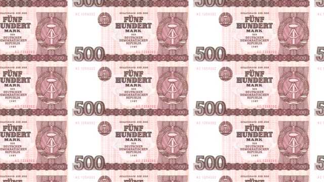 Banknotes-of-five-hundred-german-marks-of-the-old-German-republic,-cash-money