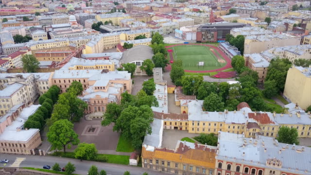 Russland-Sommer-Tag-Sankt-Petersburg-Stadtbild-aerial-Panorama-4k