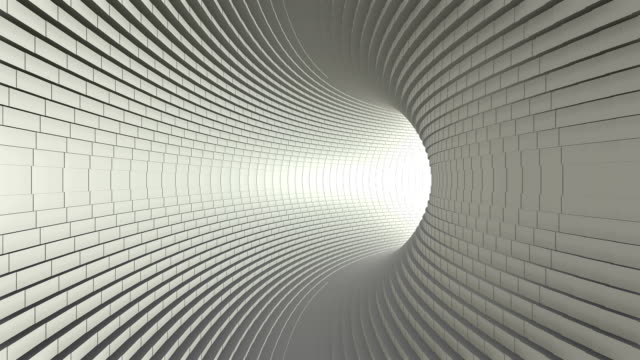 Weißen-endlosen-Tunnel-mit-flackernden-Lichtern