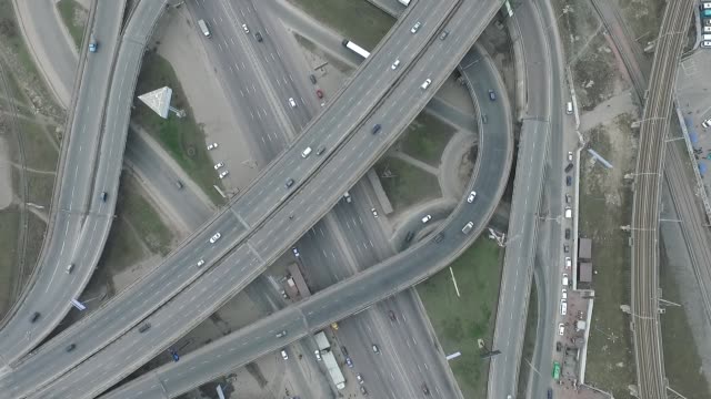 Aerial-footage-of-flyovers,-junctions,-roads,-bridges