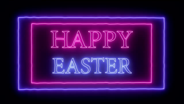 Animation-flashing-neon-sign-"Happy-Easter"