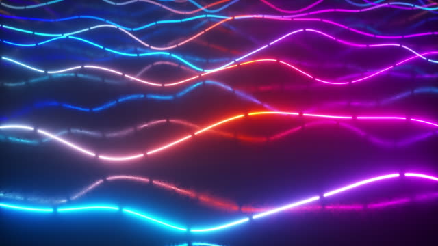 Futuristische-Neon-Glühende-Oberfläche-aus-hellen-Linien