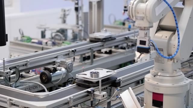 Concepto-de-fábrica-inteligente-de-la-industria-4.0;-robot-brazo-recoger-producto-de-coche-automatizado-y-lugar-a-la-estación-para-ser-montaje.