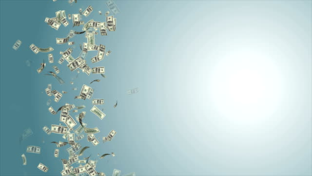Moneda-dinero-Doller-volando-en-el-espacio---4k-video---un-montón-de-billetes-de-vuelo-en-el-aire