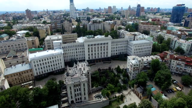 Presidential-administration-and-House-with-Chimeras-sights-of-Kyiv-in-Ukraine