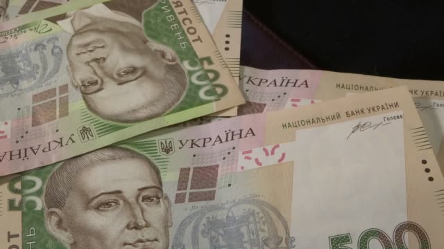 500-Griwna-Rechnungen---ukrainische-Geld.-Geld-der-Ukraine---Griwna