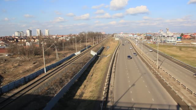 Rostov-highway-at-the-entrance-to-Krasnodar,-Russia