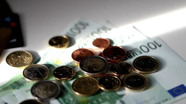 Euro-Bills-Spinning.-Close-Up-Of-Money
