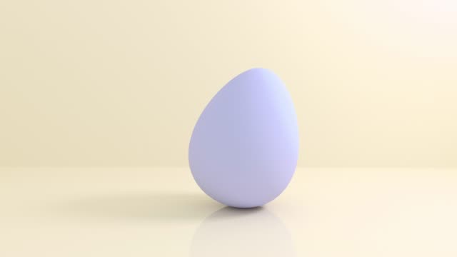 Happy-easter-3d-render-egg-rotating-on-pastel-background.-4K-seamless-loop-animation.