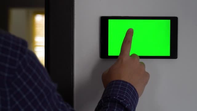Smart-home-control-device-on-a-wall