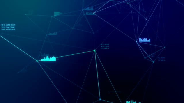 Futuristic-abstract-blue-cryptocurrency-network-connection-seamless-animation