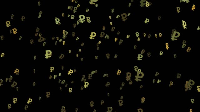 Russian-Ruble-Or-Rouble-Golden-Symbols-falling-on-the-black-background.-4K