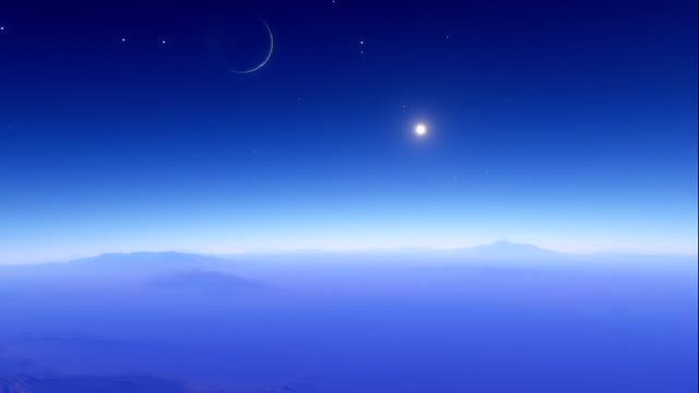 Felsigen-Exoplaneten-Timelapse-Animation-mit-einer-Hauptstern-und-den-nahe-gelegenen-Planeten-sichtbar