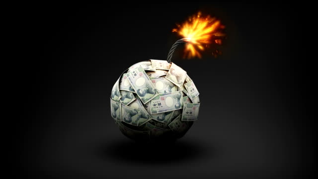 Yen-currency-makes-bomb,-Explode-to-make-a-typo-'CRASH'