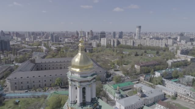 Vista-aérea-de-Kiev-Pechersk-Lavra-en-otoño,-Kiev,-Kiev,-Ucrania.