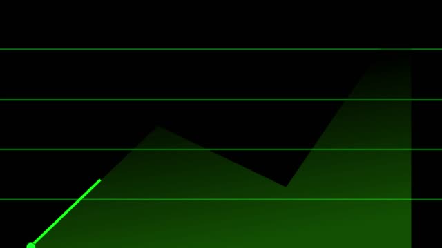 Grüne-Linie-Diagramm-auf-schwarzem-HintergrundDiagramm-des-Börsen-Investmenthandels.