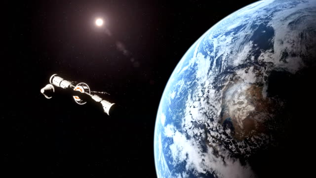 Spaceship-Leaving-Earth
