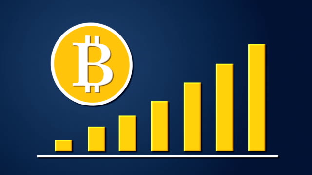 Bitcoin-Währungszeichen-mit-wachsender-Diagramm