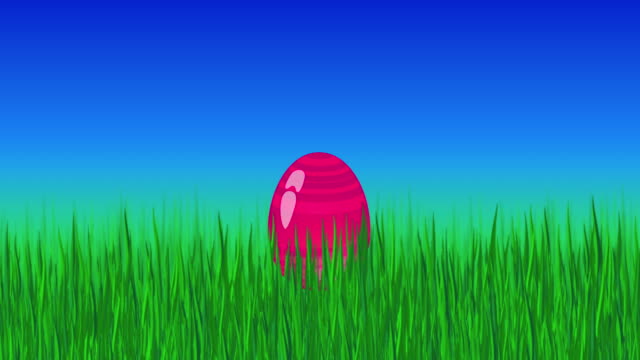 Animated-colorful-rolling-eggs-in-green-grass.-Loop-footage-for-Easter.-Holiday-template-in-video-format-4K.