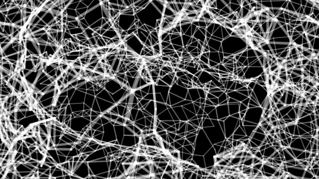 Digitale-Intelligenz-des-Gehirns-aus-Polygonen-auf-schwarzem-Hintergrund