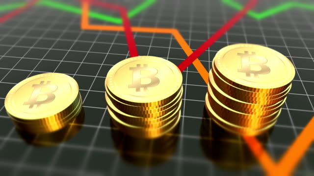 Glänzenden-goldenen-Bitcoins-animierte-Hintergrund