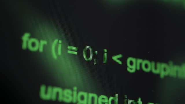 Running-Programming-Code-on-the-Computer-Screen.-Closeup-Video
