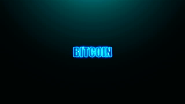 Letras-de-Bitcoin-texto-sobre-fondo-con-la-luz-superior,-Fondo-de-renderizado-3d