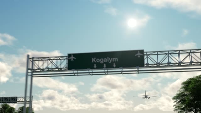 Airplane-Arriving-To-Kogalym-Airport-Travelling-To-Russia
