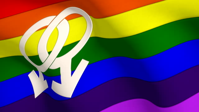 Gay-Pride-Regenbogenfahne-mit-Gay-Symbol