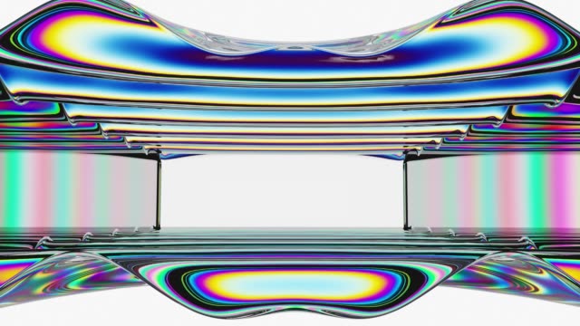 Abstract-3d-realistische-Glaswellentunnel-mit-Farbreflexion.-4k-nahtlose-Loop-Animationsaufnahmen.