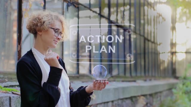 Blonde-verwendet-Hologramm-Aktionsplan